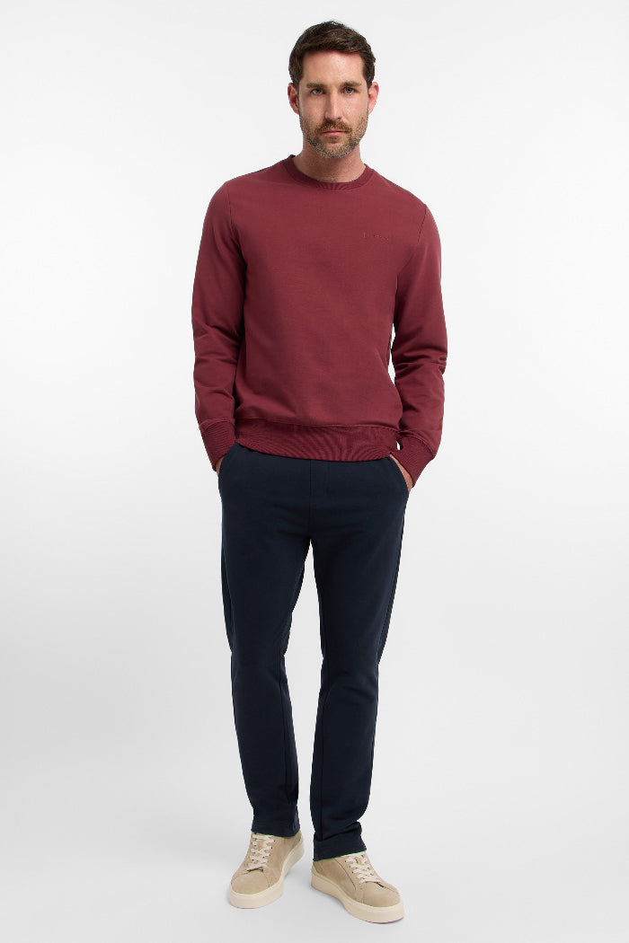 Elbsand Men Sweatshirt Jannik maroon, dunkelrot, rot, Sweater, langärmlig, Rundhalsausschnitt, unifarben