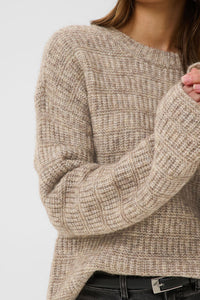 Kaffe Pullover KAkikki desert taupe melange