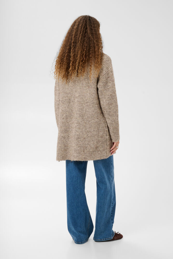 Kaffe Cardigan/Strickjacke KAkikki desert taupe melange