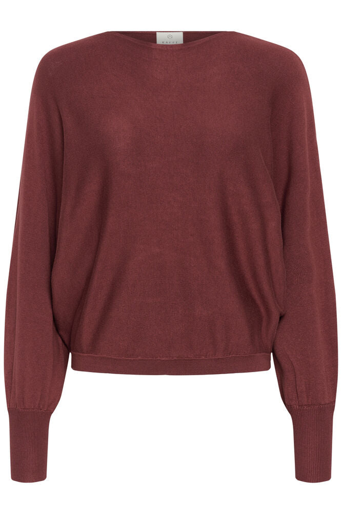 Kaffe Pullover KAlizza Batwing port, dunkelrot, bordeaux, langärmlig, Rundhalsausschnitt, unifarben