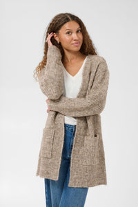 Kaffe Cardigan/Strickjacke KAkikki desert taupe melange