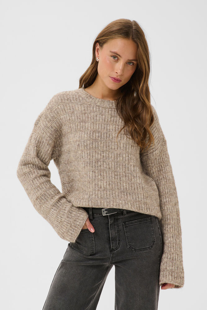 Kaffe Pullover KAkikki desert taupe melange