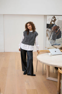 Kaffe Strickweste KAjordan dark grey melange
