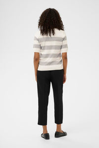 Kaffe Pullover KAlizza gestreift chalk/grey melange