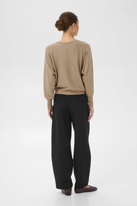 Kaffe Pullover KAlizza Batwing desert taupe melange