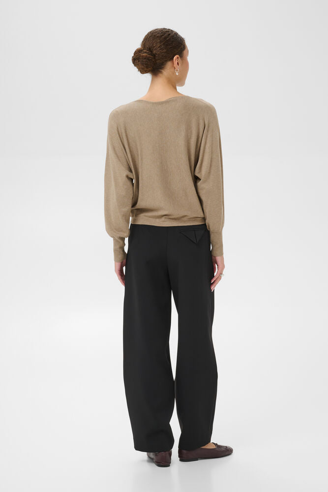 Kaffe Pullover KAlizza Batwing desert taupe melange