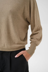 Kaffe Pullover KAlizza Batwing desert taupe melange