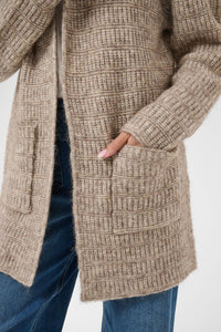 Kaffe Cardigan/Strickjacke KAkikki desert taupe melange