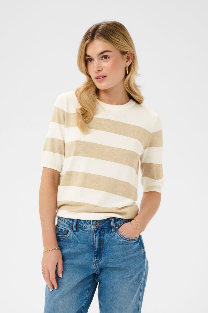 Kaffe Pullover KAlizza gestreift chalk/feather grey