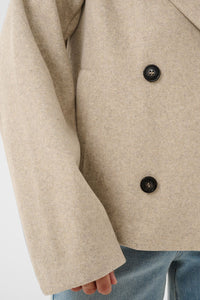 Kaffe Trenchcoat-Jacke KAsaturn beige smoke melange