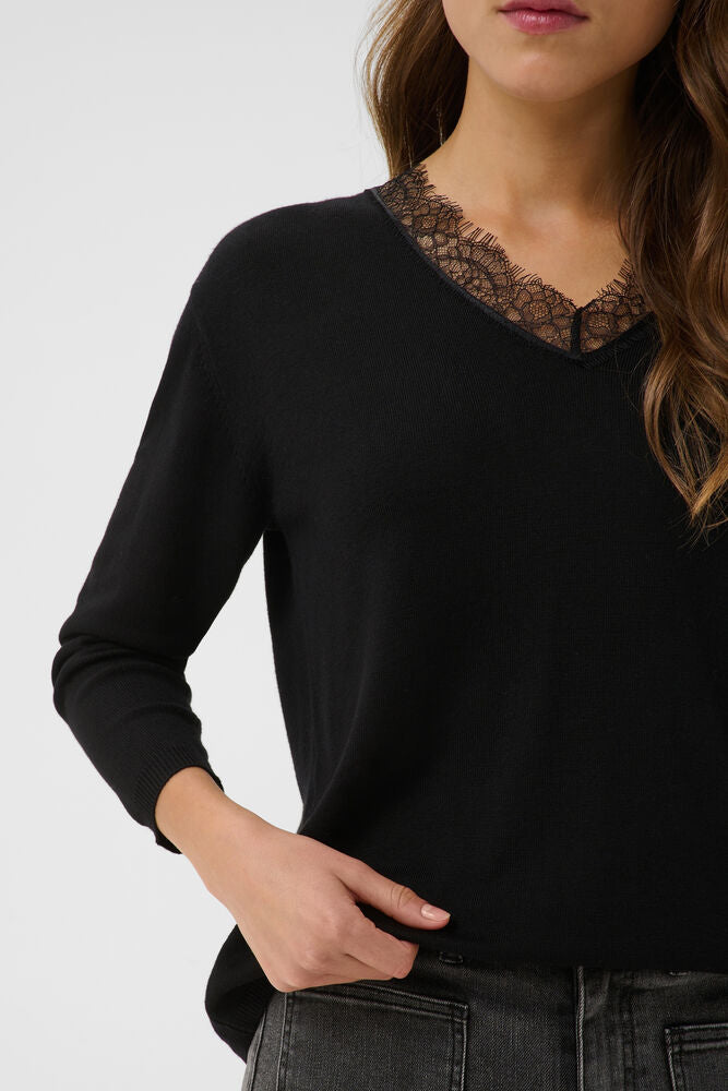 Kaffe Pullover KAlizza Lace black deep