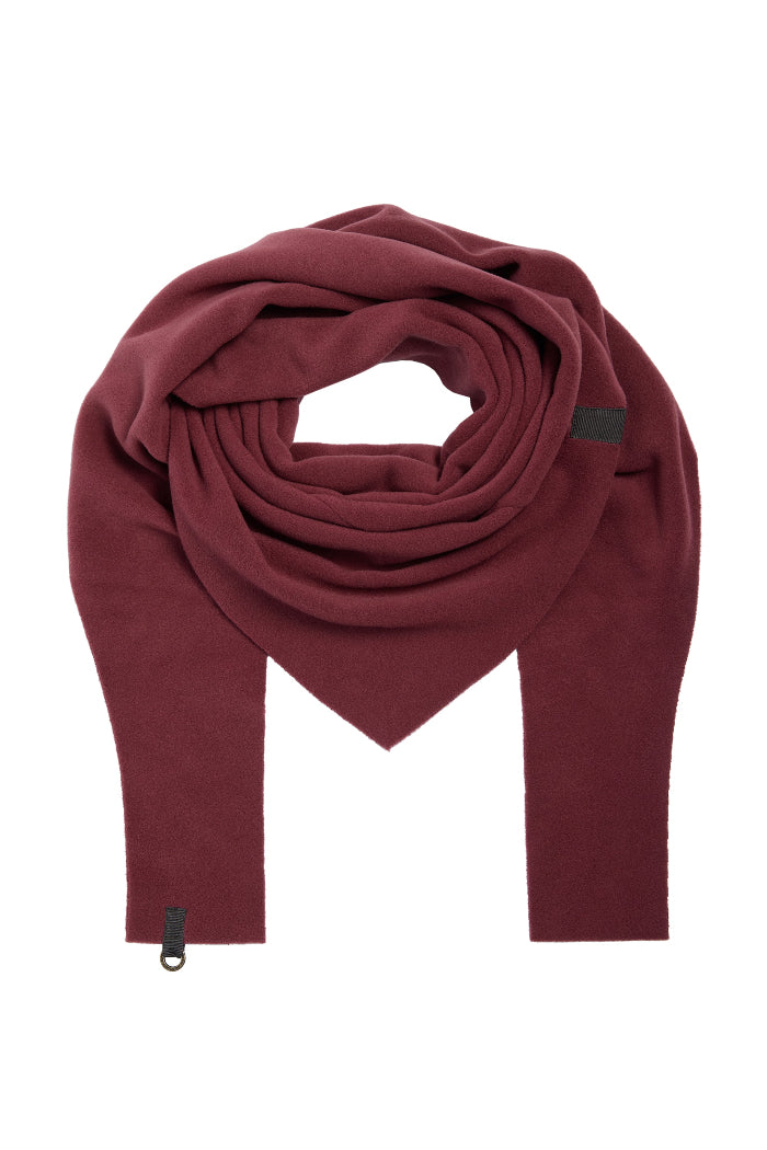 Henriette Steffensen Schal bordeaux, dunkelrot, weinrot, unifarben, Dreieckstuch, Fleece