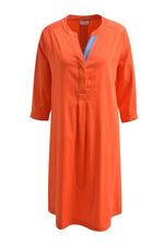 Milano Kleid, hot orange, 3/4 Ärmel, Midikleid