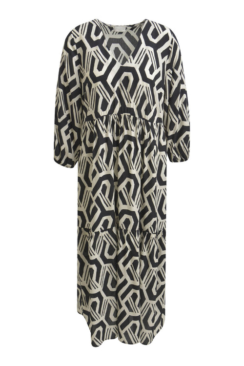 Milano Kleid, Maxikleid, black print, schwarz-weiß