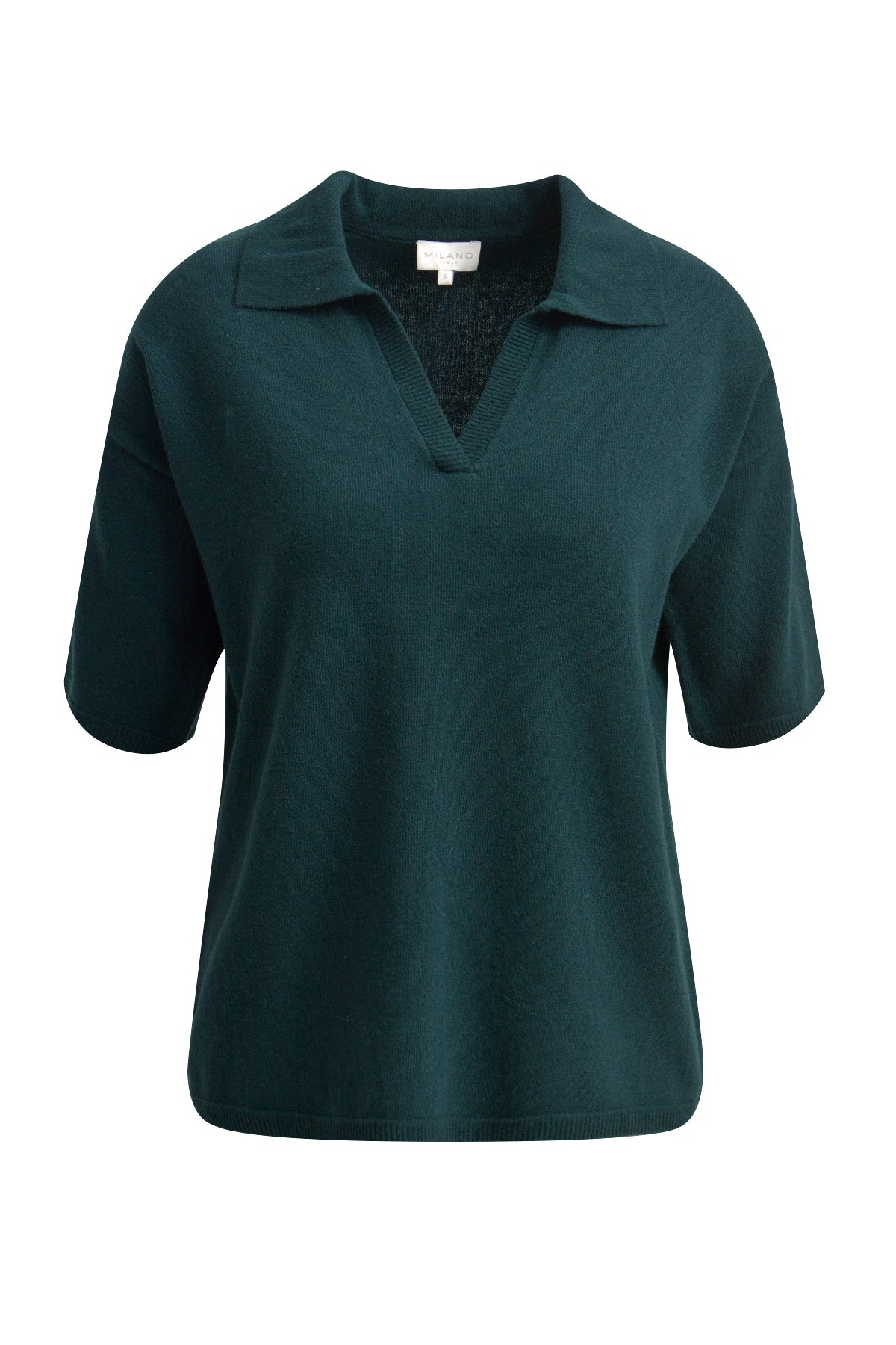 Strickpolo forest green milano italy fashion
