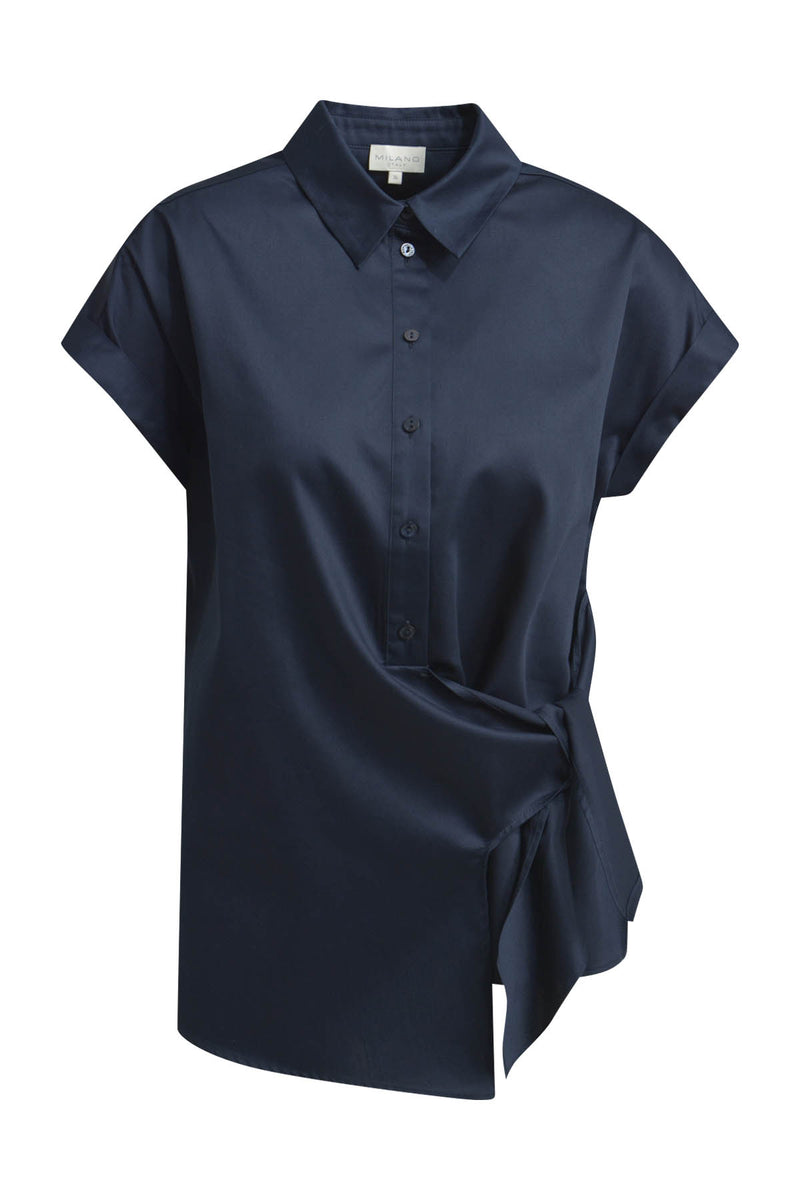 Milano Kurzarm-Bluse dunkelblau