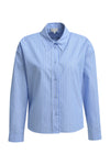 Milano Bluse, Hemdbluse, gestreift, light blue print, hellblau, oversized, Kragen, Knopfleiste, Baumwolle