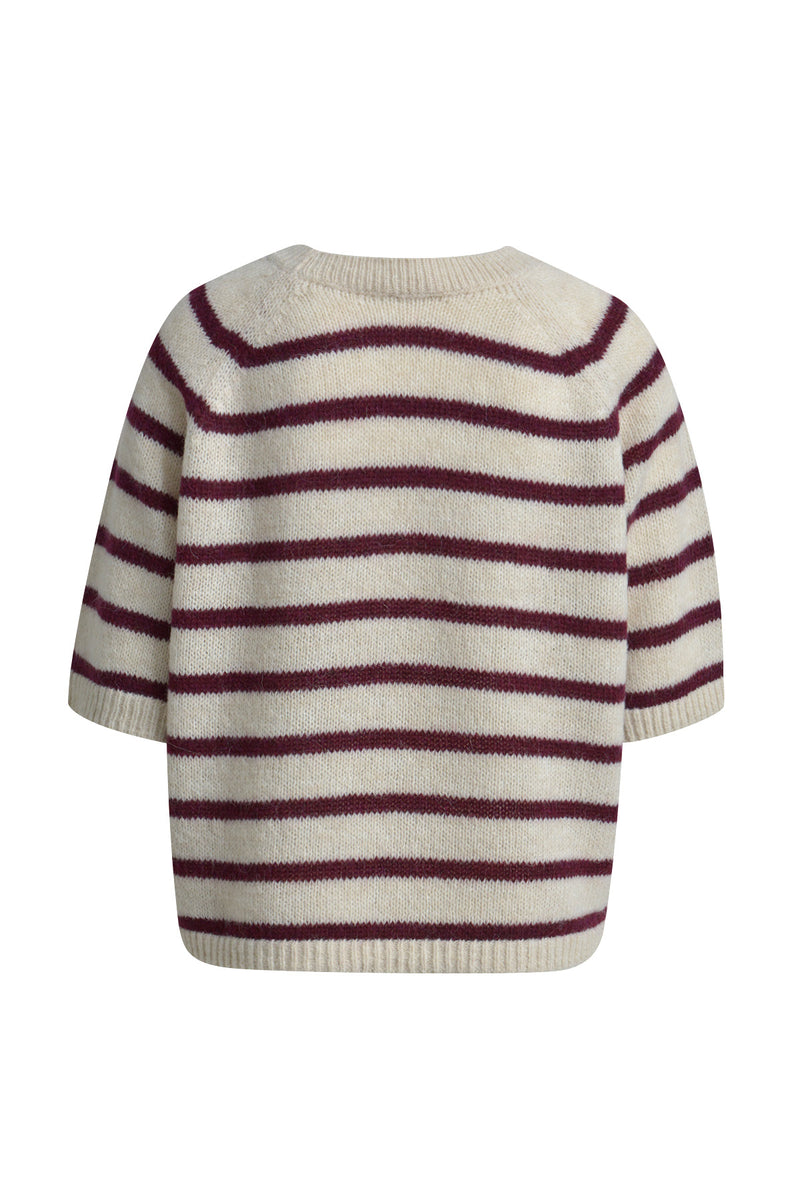 Milano Kurzarmpullover vino print