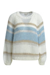 Milano Pullover, Strickpullover, cornflower print, gestreift, Rundhalsausschnitt