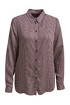 Milano Bluse, Hemdbluse, vino print, gemustert, Kragen, Knopfleiste, Manschetten, klassische Form, Viskose