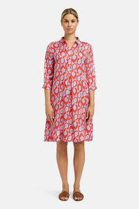 Milano Hemdblusenkleid red print