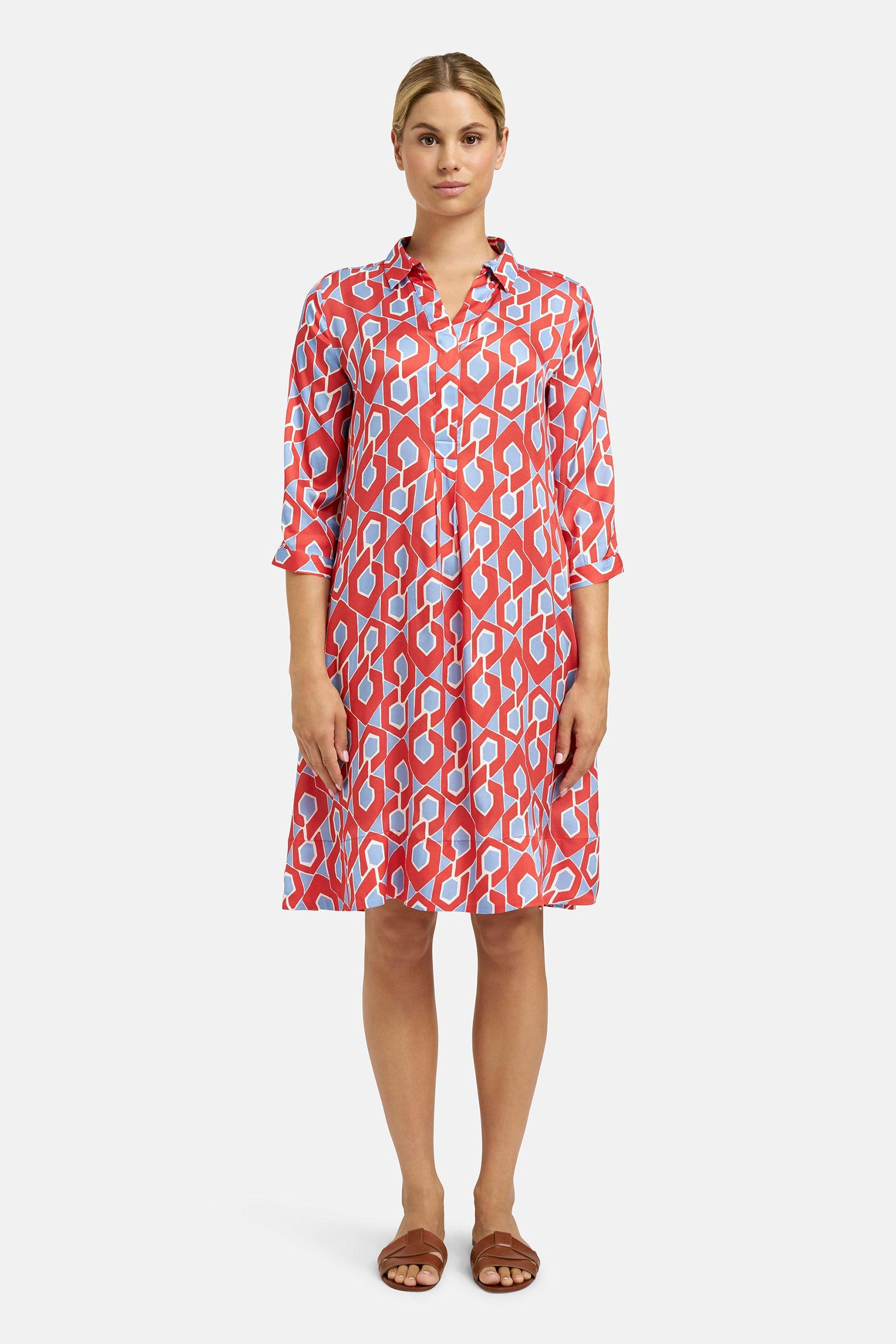 Milano Hemdblusenkleid red print