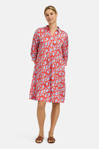 Milano Hemdblusenkleid red print