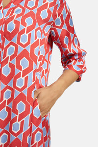 Milano Hemdblusenkleid red print