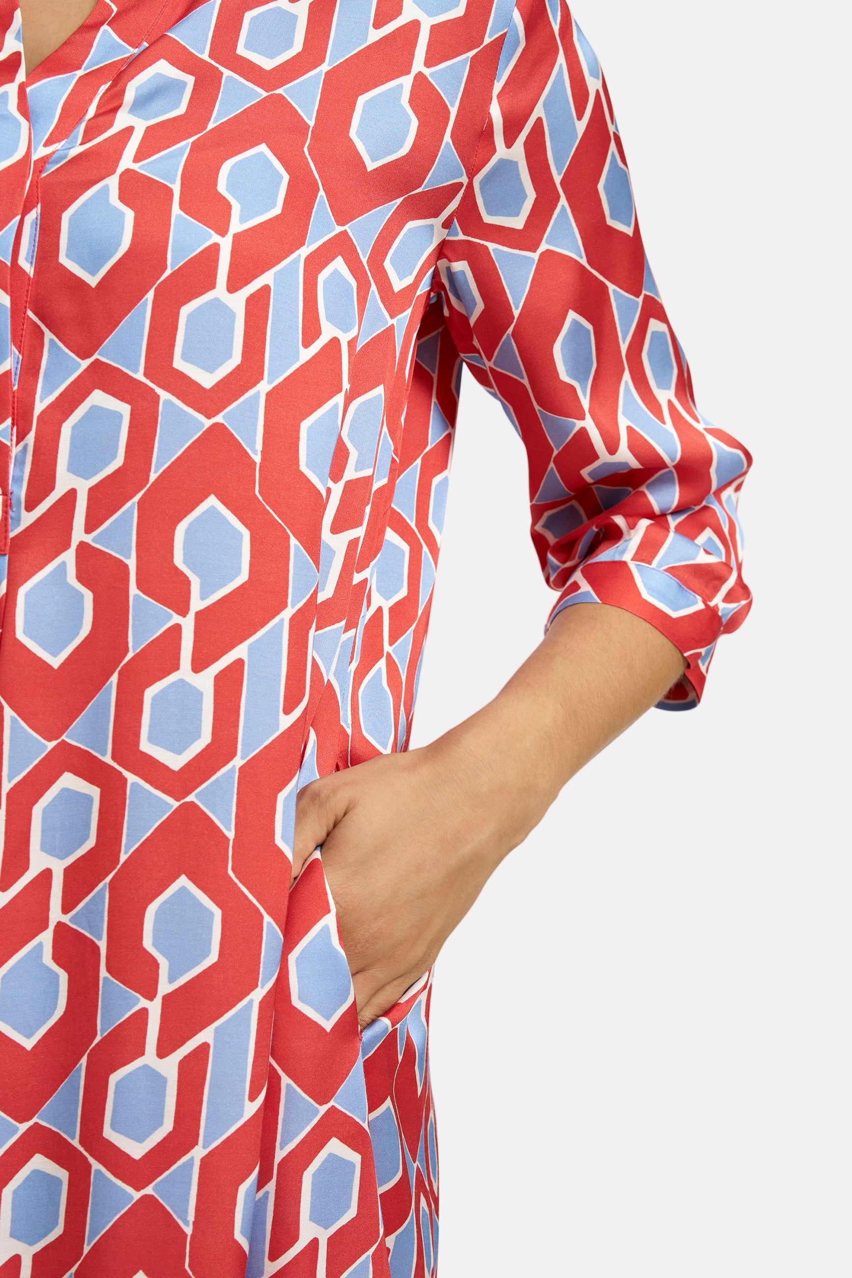 Milano Hemdblusenkleid red print