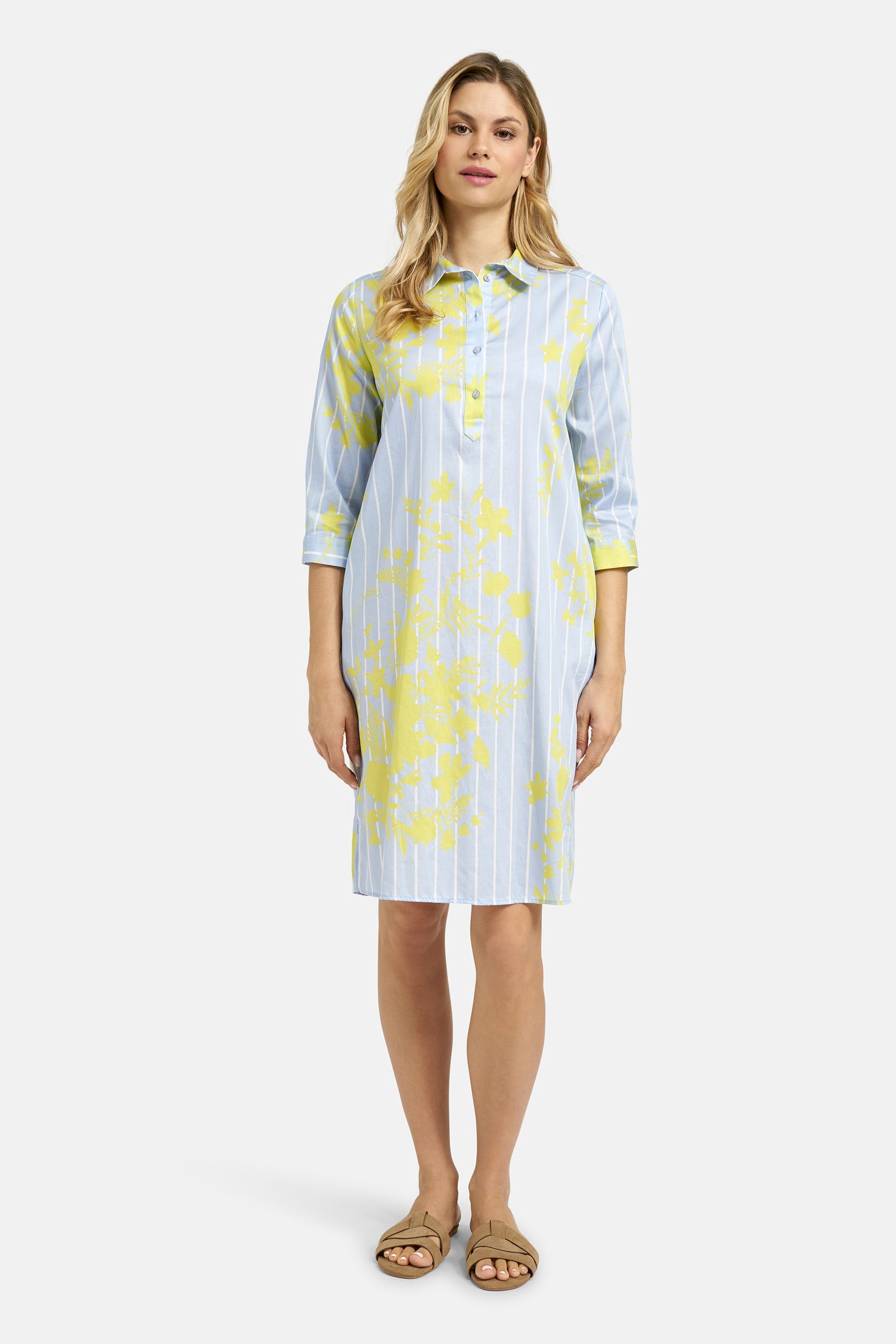 Milano Hemdblusenkleid light blue print