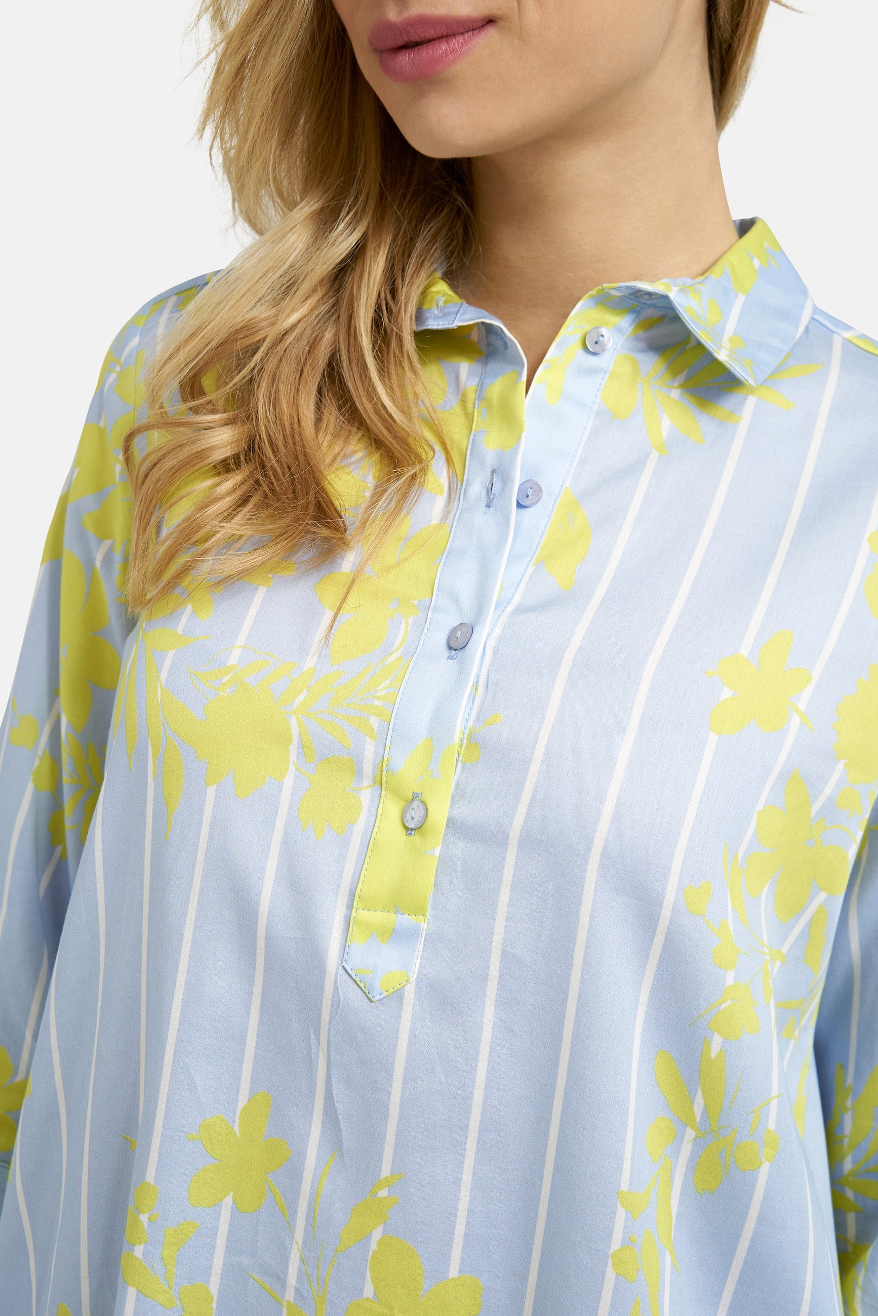 Milano Hemdblusenkleid light blue print
