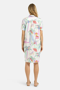 Milano Hemdblusenkleid sand print