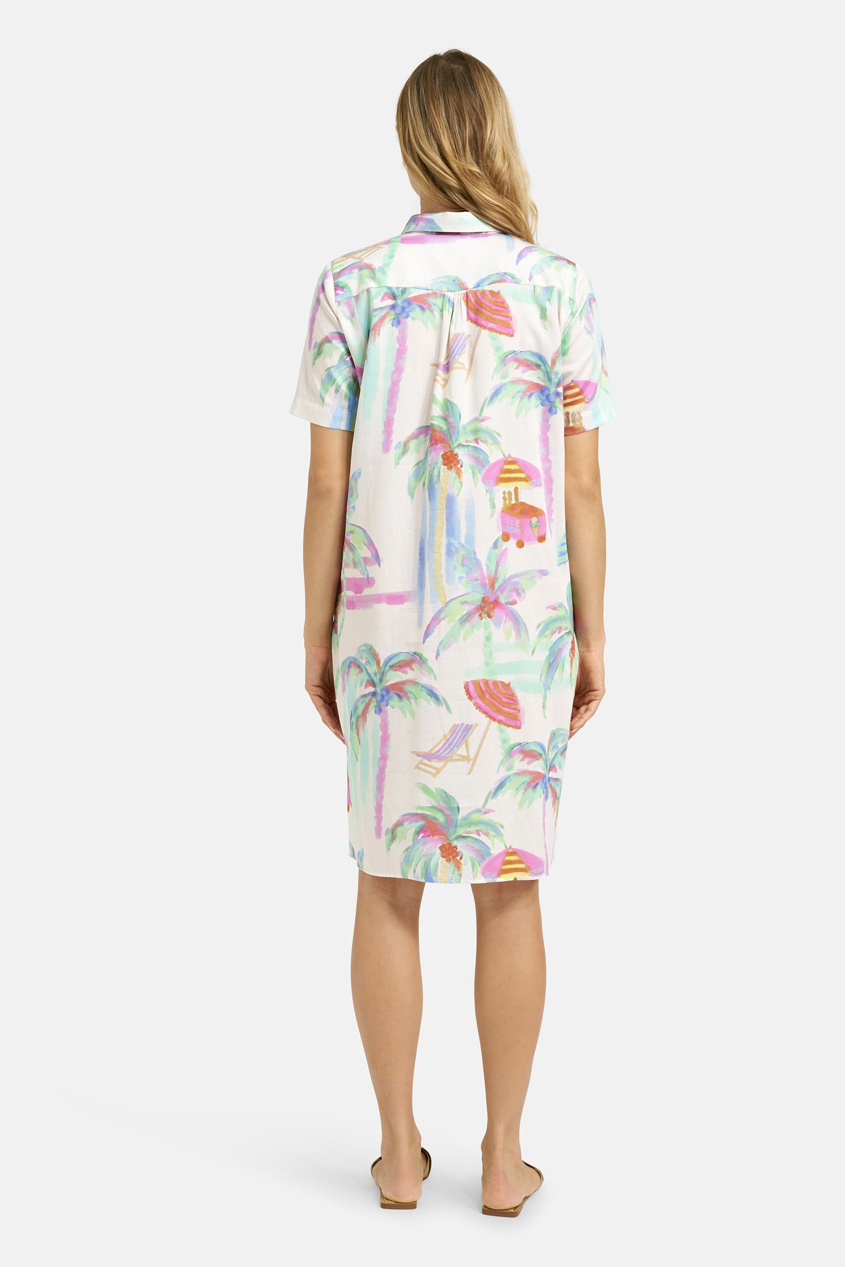 Milano Hemdblusenkleid sand print