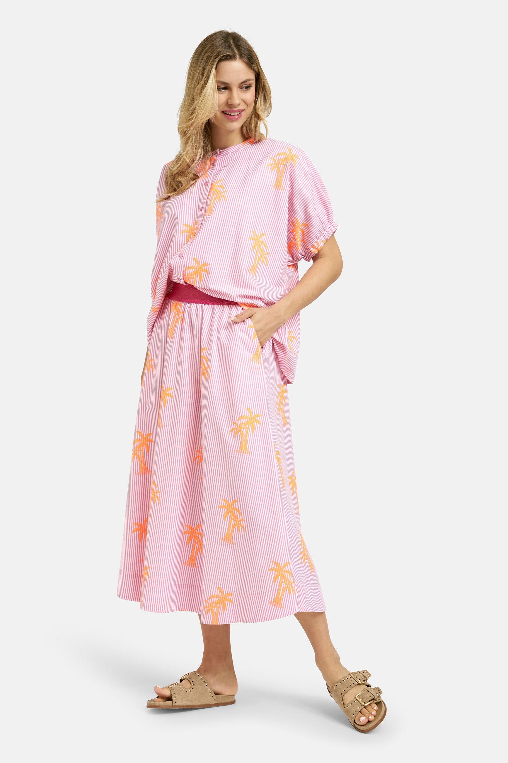 Milano Bluse pink print