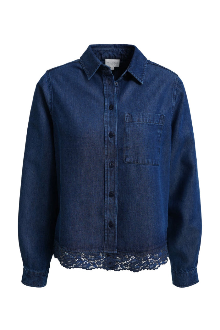 Milano Hemdbluse dark denim