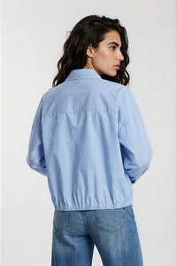 Milano Bluse gestreift light blue print