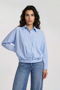 Milano Bluse gestreift light blue print
