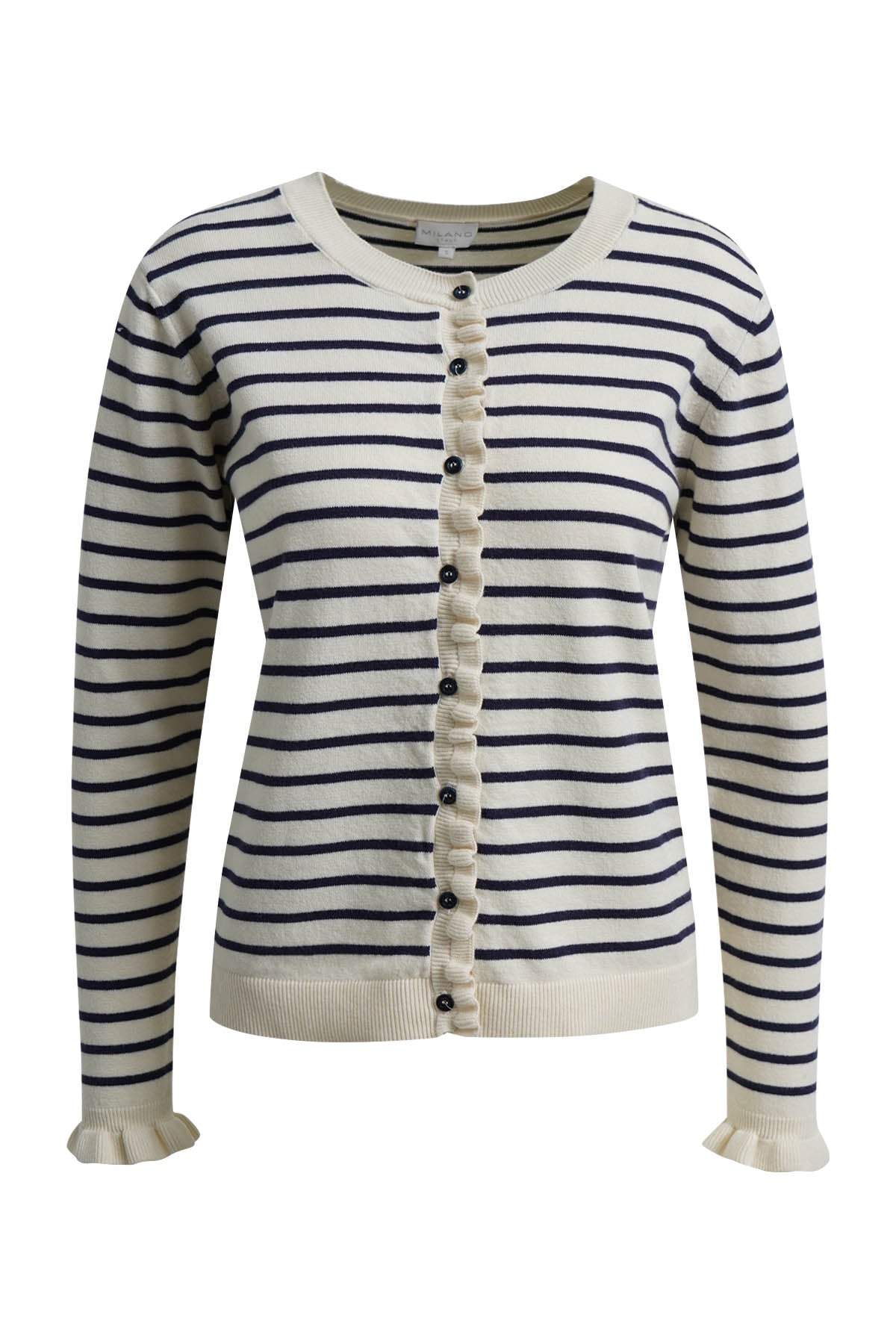 Milano Strickjacke/Cardigan gestreift navy print