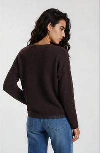 Milano Pullover mit Spitze mocca
