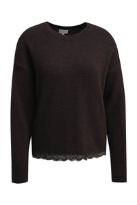 Milano Pullover mit Spitze mocca