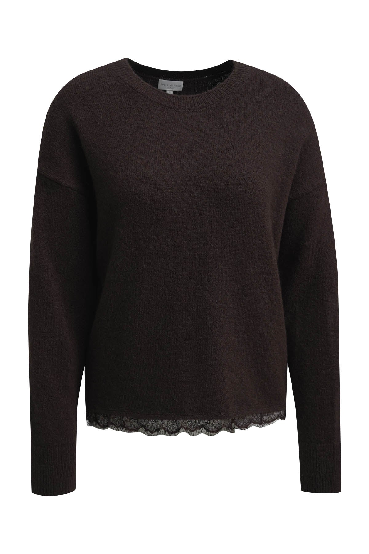 Milano Pullover mit Spitze mocca