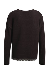 Milano Pullover mit Spitze mocca