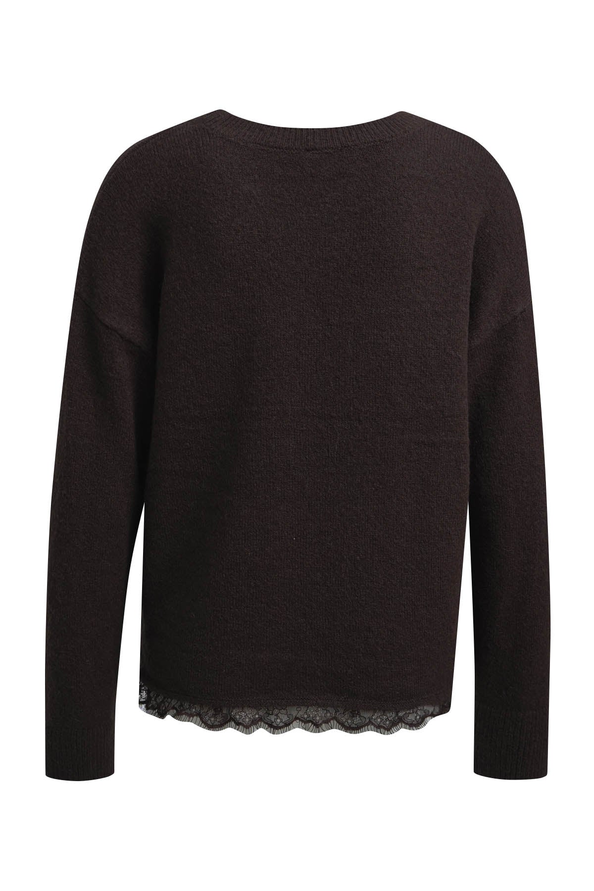 Milano Pullover mit Spitze mocca