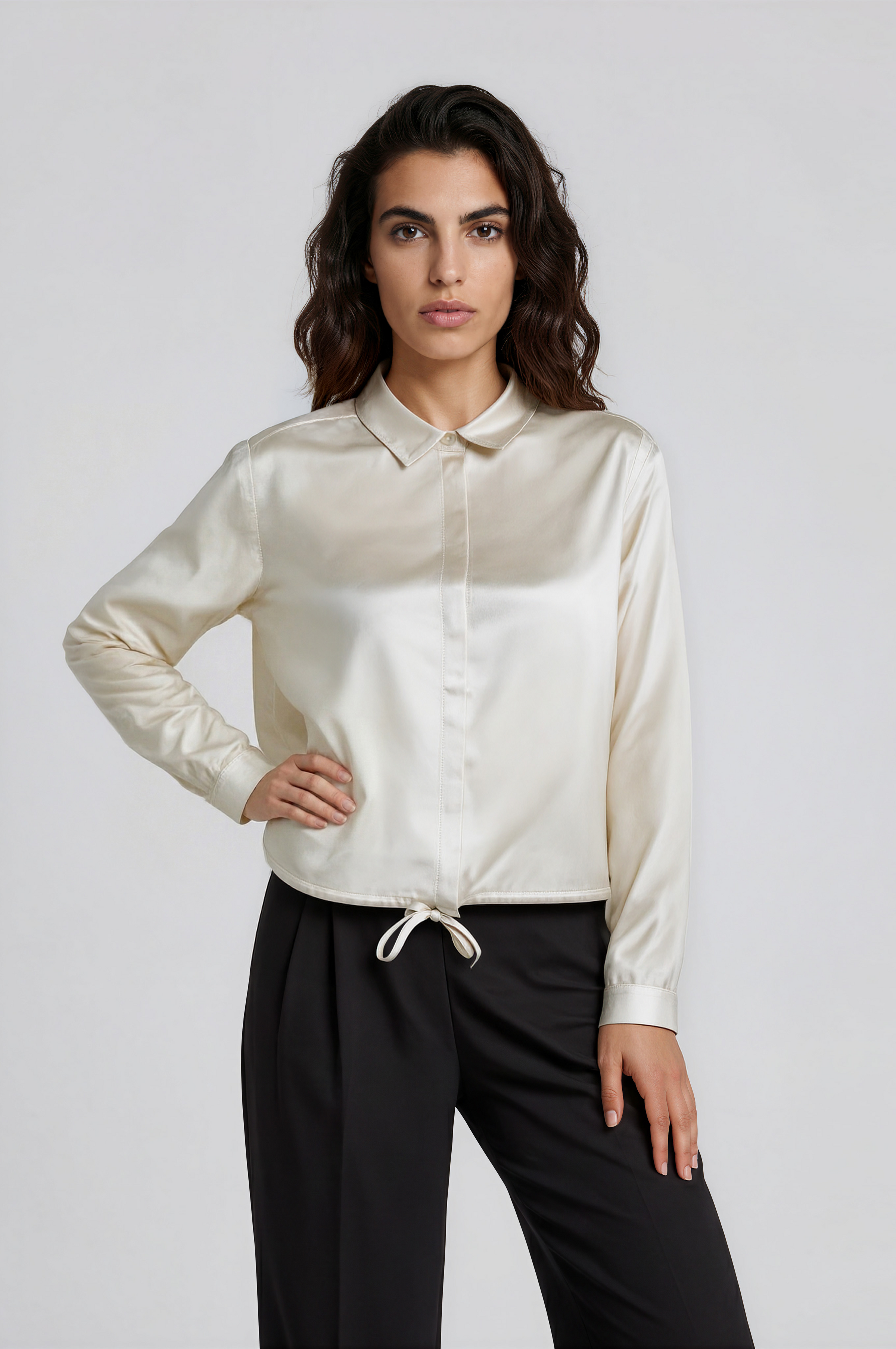 Milano Bluse cropped cream
