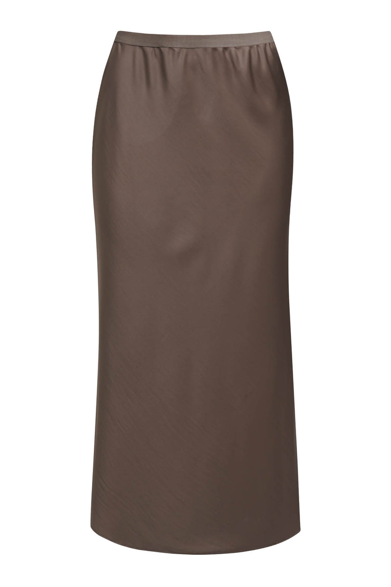 Milano Rock taupe, unifarben, leicht glänzend, elastischer Bund