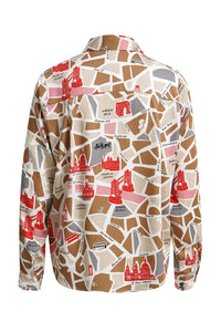 Milano Hemdbluse caramel print