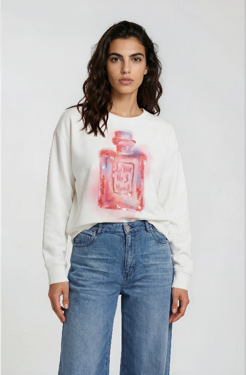Milano Sweatshirt mit Print offwhite