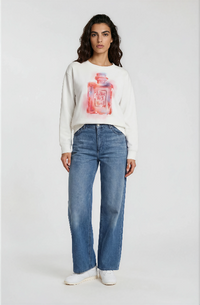 Milano Sweatshirt mit Print offwhite, Rundhalsausschnitt, langärmlig, Bündchen