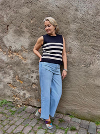 Comma Strickpullunder gestreift navy/weiß