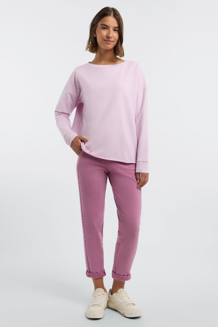 Elbsand Jogginghose Brinja mauve, Joggpants, Hose, Sweathose, unifarben, Kordelzug, 7/8 Länge